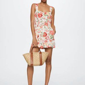 NWT MANGO Flower short jumpsuit